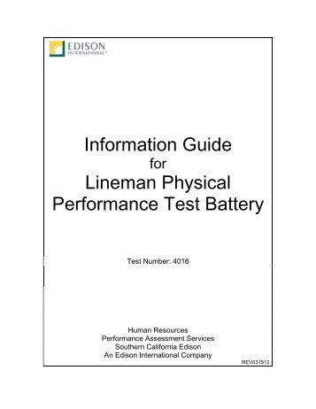 Lineman Physical Performance (Test 4016) - Edison International