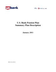 U.S. Bank Pension Plan Summary Plan Description