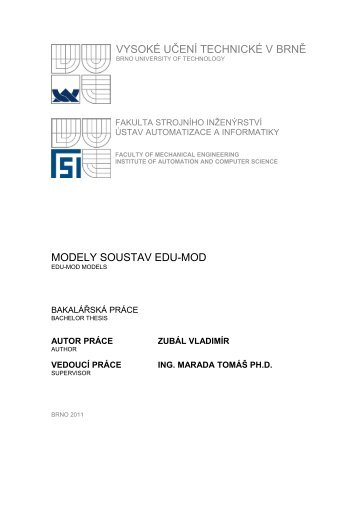vysokÃ© uÄenÃ­ technickÃ© v brnÄ modely soustav edu-mod - Ãstav ...