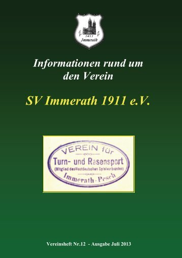 Vereinszeitschrift - SV Immerath 1911 eV