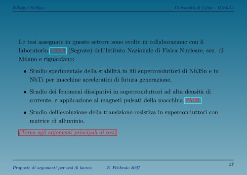 PROPOSTE DI ARGOMENTI PER TESI DI LAUREA - diegm