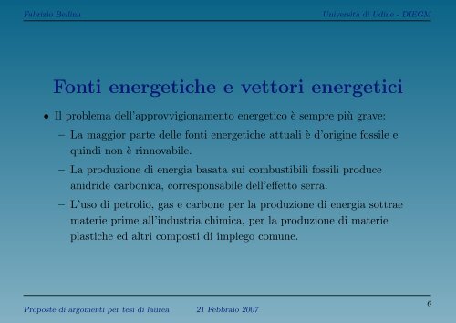 PROPOSTE DI ARGOMENTI PER TESI DI LAUREA - diegm