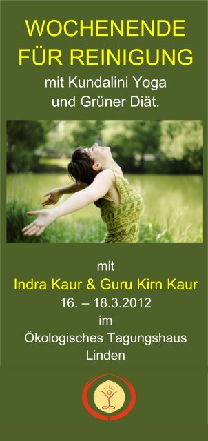 Flyer zum Herunterladen als pdf. - Kundalini Yoga Zentrum MÃ¼nchen