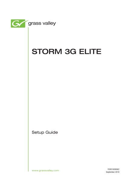 STORM 3G ELITE Setup Guide