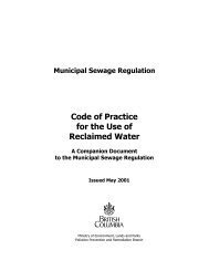 Code of Practice for the Use of Reclaimed Water