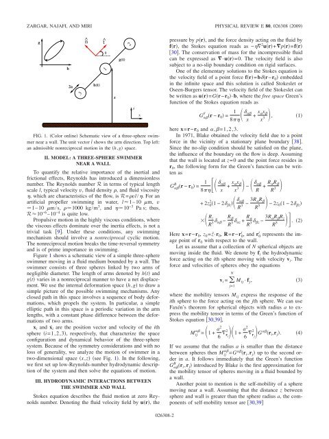 Three-sphere low-Reynolds-number swimmer near a wall