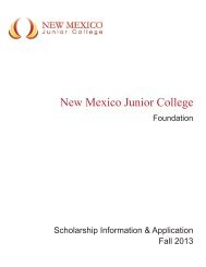 (PDF Format) (Available to All Students) - New Mexico Junior College