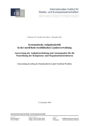 Systematische Aufgabenkritik in der nordrhein-westfÃ¤lischen ...