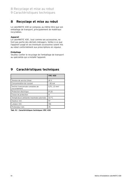 Installation calorMATIC VRC 430.pdf (0.93 MB) - Vaillant