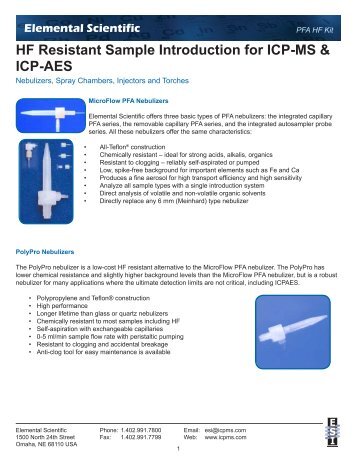 HF Resistant Sample Introduction for ICP-MS & ICP-AES - Elemental ...