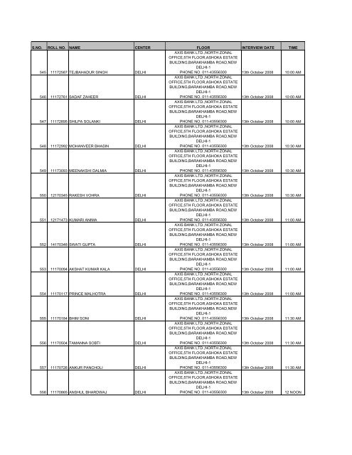 Result of Written Examination held on 14th September 2008 and the ...