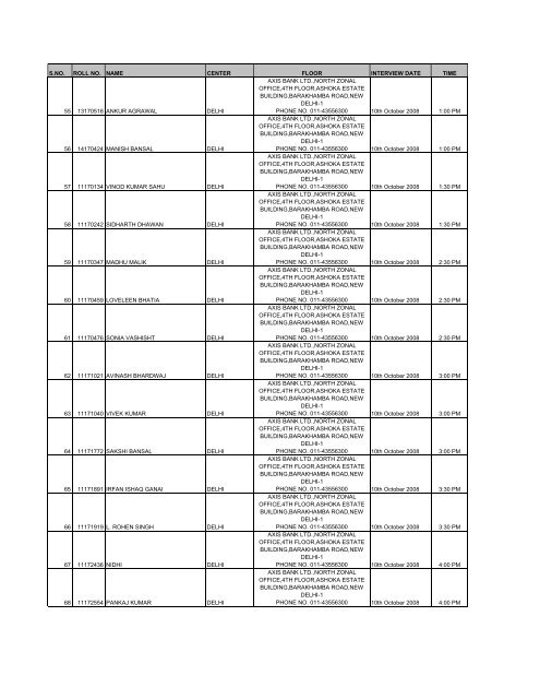 Result of Written Examination held on 14th September 2008 and the ...