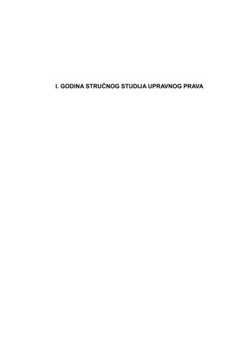 I. GODINA STRUÄNOG STUDIJA UPRAVNOG PRAVA