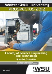 School of Computing prospectus 2012 - Walter Sisulu University