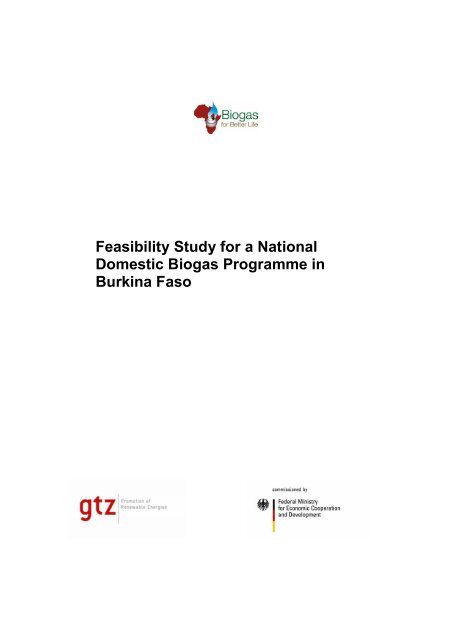 Feasibility Study for a National Domestic Biogas Programme in - SNV