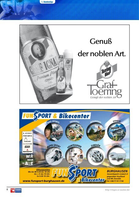 Hallenzeitung der Saison 2008 / 2009 - SV Wacker Burghausen