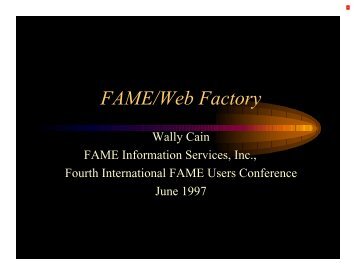 FAME/Web Factory - Sungard