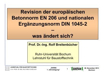 Änderungen in Neuausgaben von EN 206 und DIN 1045-2 - DAfStB