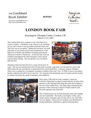 LONDON BOOK FAIR - Combined Book Exhibit