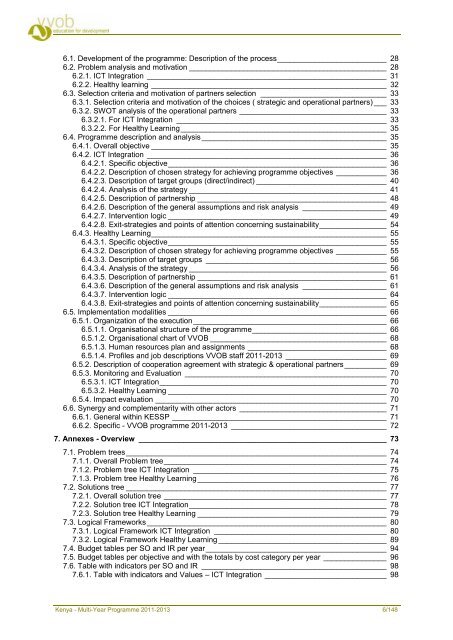 Kenya Multi-Year Programme 2011-2013 - VVOB