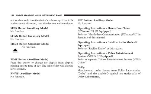 2008 RT Caravan Owner Manual