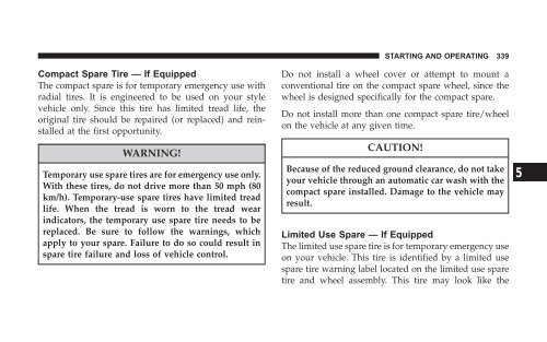 2008 RT Caravan Owner Manual