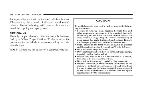 2008 RT Caravan Owner Manual