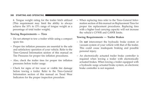 2008 RT Caravan Owner Manual