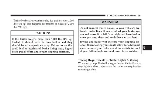 2008 RT Caravan Owner Manual