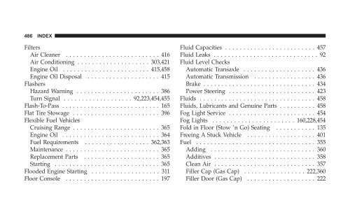 2008 RT Caravan Owner Manual