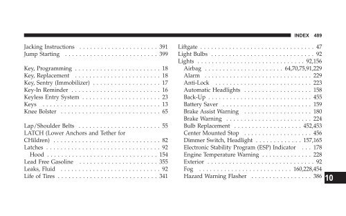 2008 RT Caravan Owner Manual