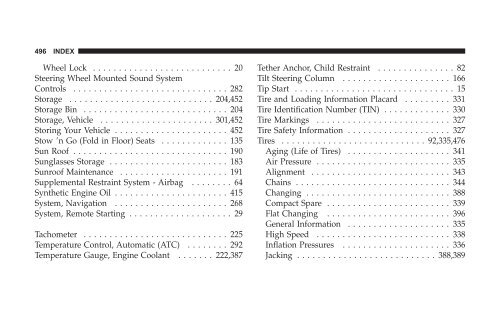 2008 RT Caravan Owner Manual