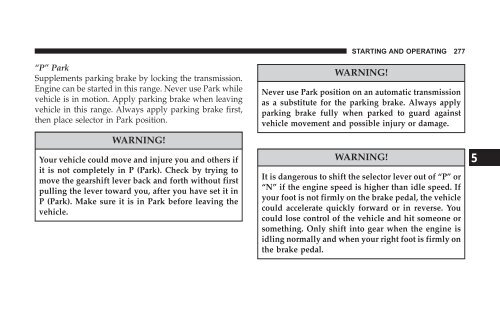 2008 HB Dodge Durango Owner Manual