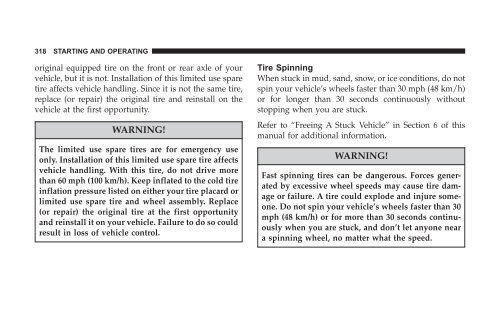 2008 HB Dodge Durango Owner Manual