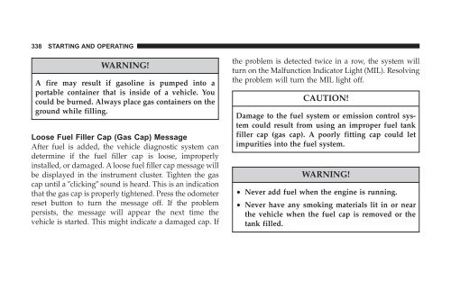 2008 HB Dodge Durango Owner Manual