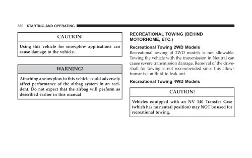 2008 HB Dodge Durango Owner Manual