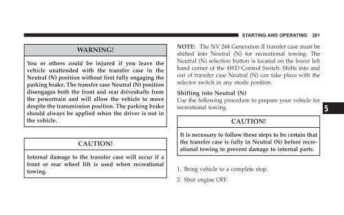 2008 HB Dodge Durango Owner Manual