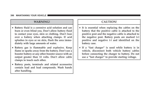 2008 HB Dodge Durango Owner Manual