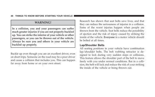 2008 HB Dodge Durango Owner Manual