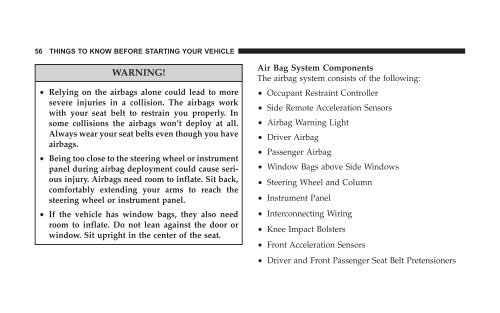 2008 HB Dodge Durango Owner Manual