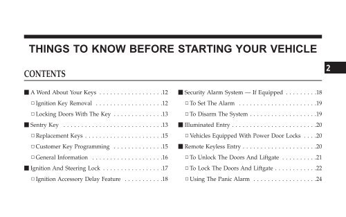 2008 HB Dodge Durango Owner Manual