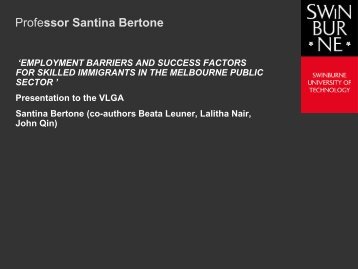 Professor Santina Bertone - Victorian Local Governance Association