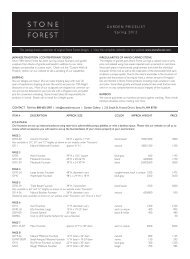 2012 stone forest garden price list Ã¢Â€Â“ pdf - Hot2Cold