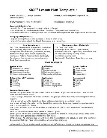 SIOPÂ® Lesson Plan Template 1 - ACT-ESL