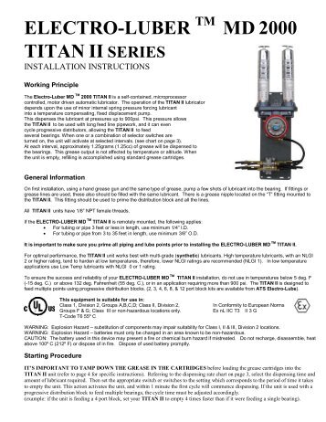 TITAN II Install UL ATEX Rev 05-12 - ATS Electro-Lube