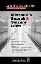 Missouri's Search and Seizure Laws - Missouri Attorney General