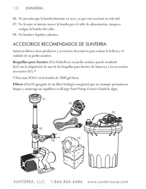 SUBMERSIBLE PUMP BOMBA SUMERGIBLE POMPE - SUNTERRA