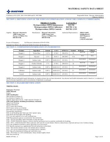 MSDS - Diazyme Laboratories