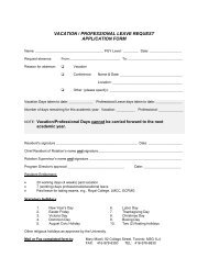 Vacation/Professional Leave Request Form - University of Toronto ...