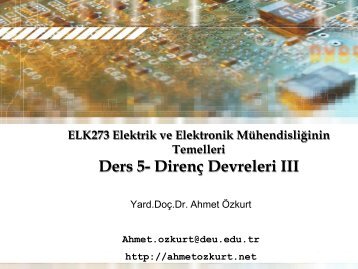 ELK273 Elektrik ve Elektronik MÃ¼hendisliÄinin Temelleri Ders 4 ...